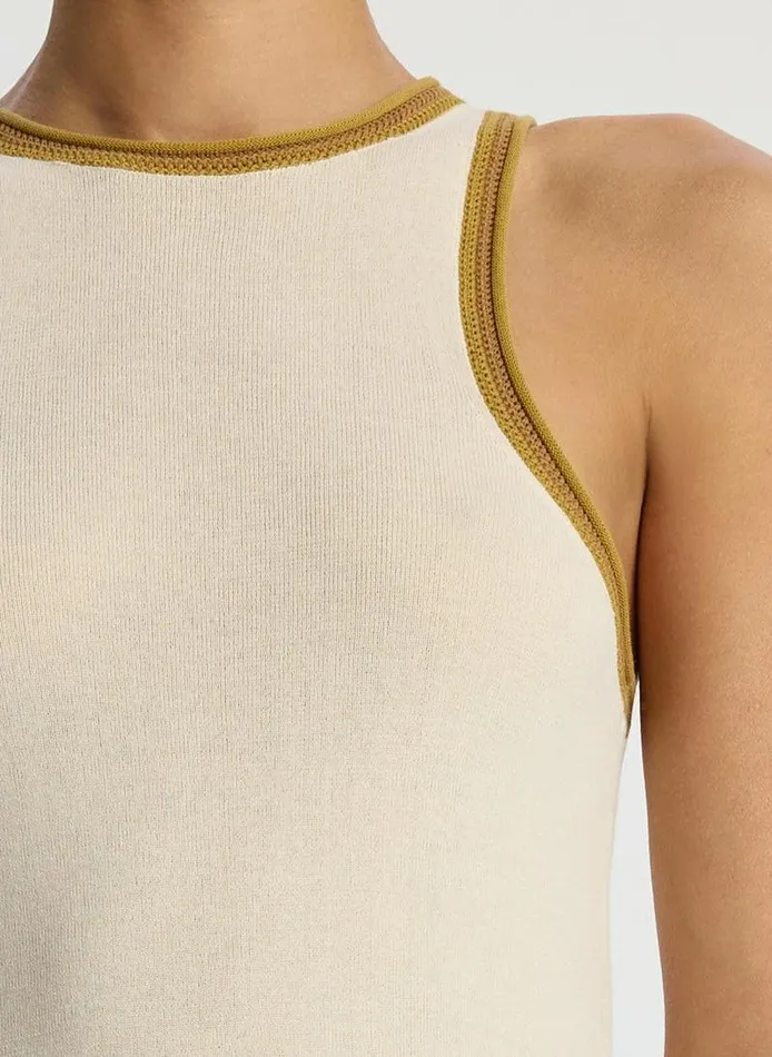 Tops Women ALC Nelly Contrast Trim Knit Tank Buttercream Tops Women ALC Nelly Contrast Trim Knit Tank Buttercream