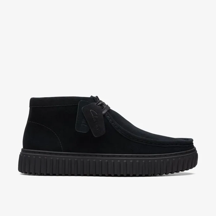 Torhill Hi Black Suede WomenMen Clarks Boots and Booties