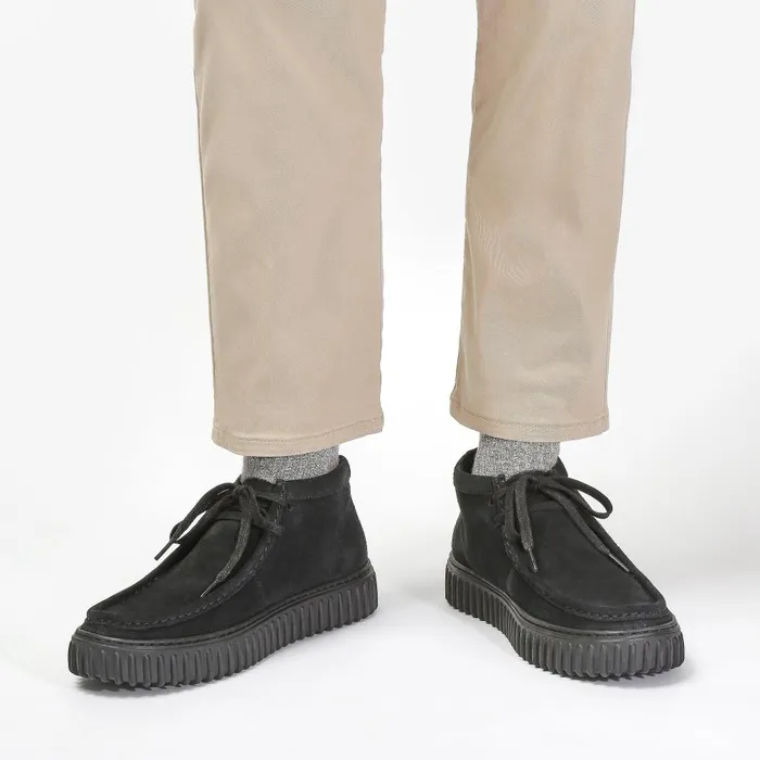 Torhill Hi Black Suede WomenMen Clarks Boots and Booties