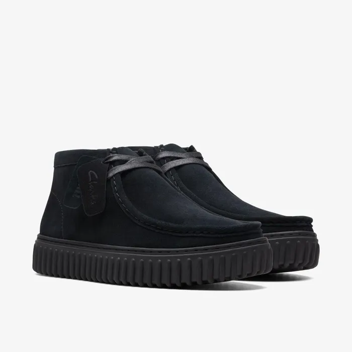 Torhill Hi Black Suede WomenMen Clarks Boots and Booties