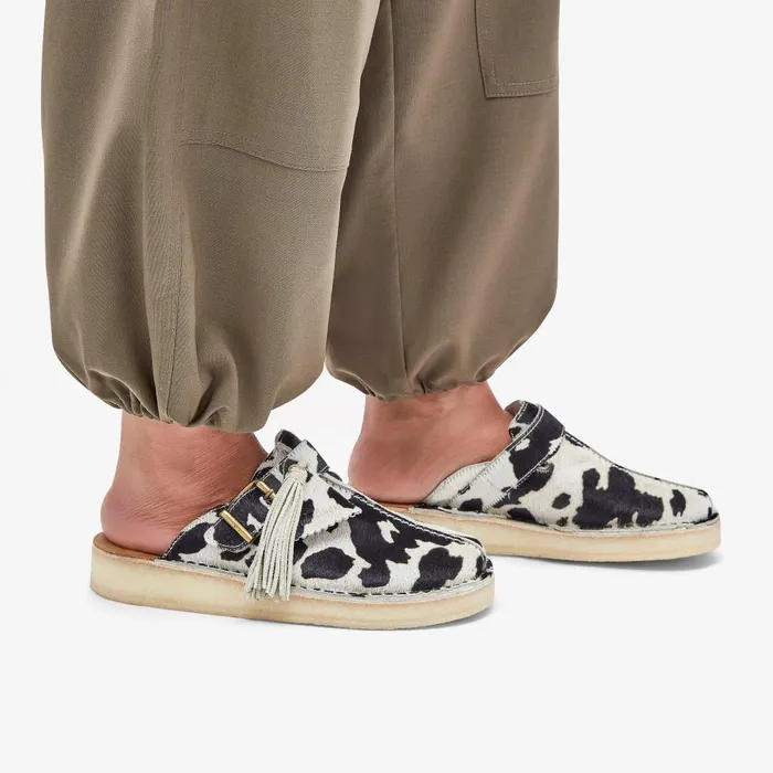 Trek Mule Cow Print HairOn Women Clarks Clogs and Mules