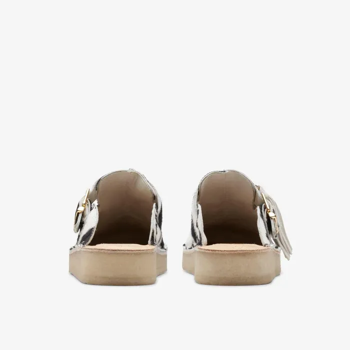 Trek Mule Cow Print HairOn Women Clarks Clogs and Mules