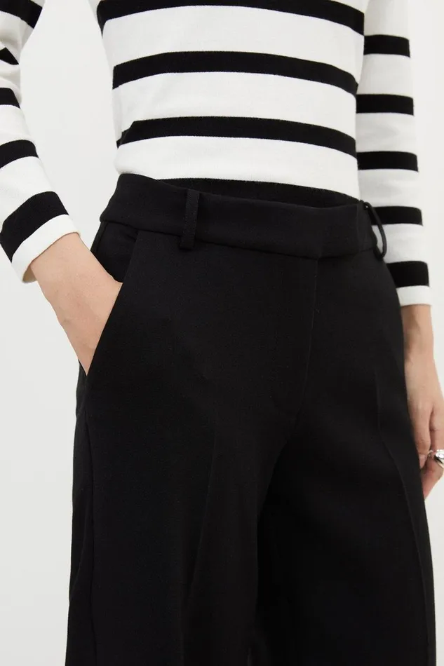 Trousers Women Karen Millen Tailored Essential Straight Leg Trousers Black
