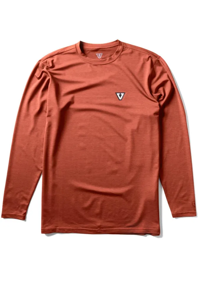 Twisted Eco Long Sleeve Sun Shirt Brick Heather Men Vissla Wetsuits