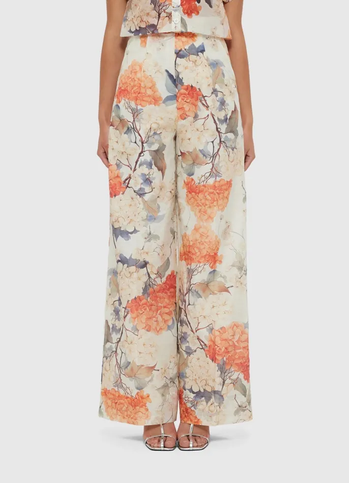 Two Piece Sets Women LEO LIN Luisa Pants 8211 Hydrangea Print In Vanilla