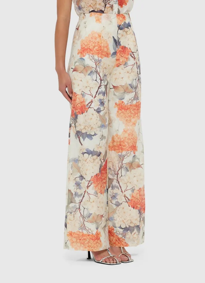 Two Piece Sets Women LEO LIN Luisa Pants 8211 Hydrangea Print In Vanilla