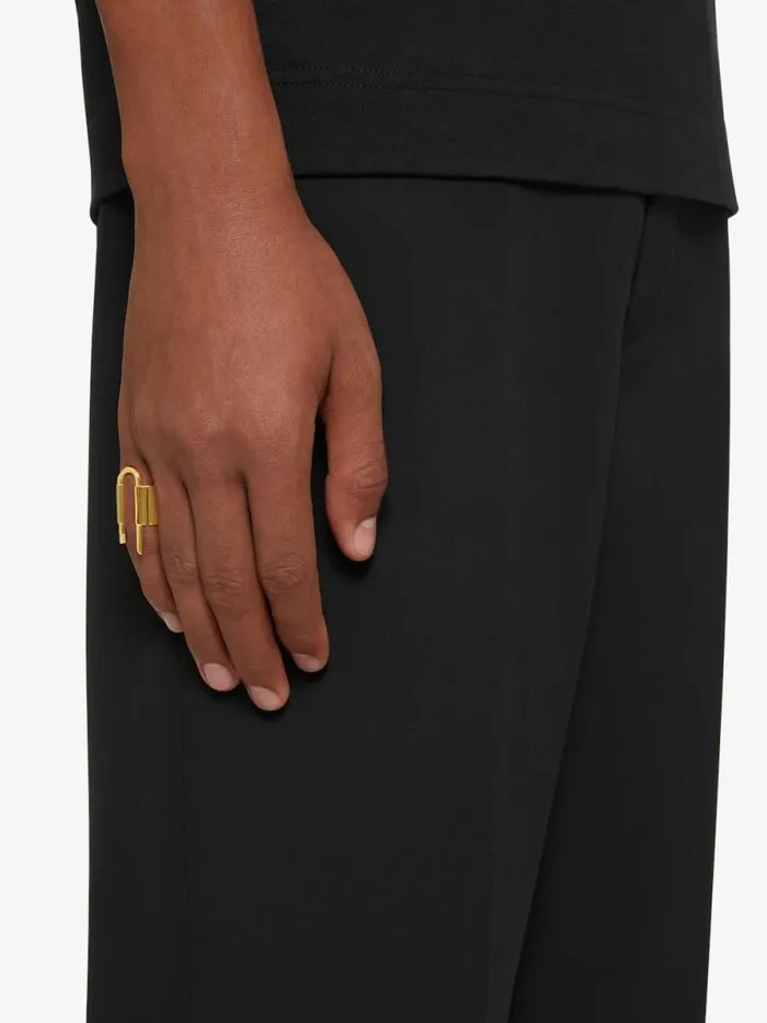 U Lock Ring In Metal Golden Yellow WomenMen Givenchy Jewelry