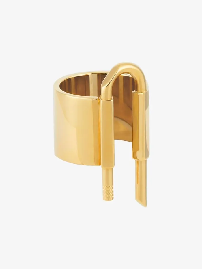 U Lock Ring In Metal Golden Yellow WomenMen Givenchy Jewelry