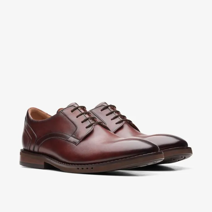 Un Hugh Lace Brown Leather Men Clarks Dress Shoes
