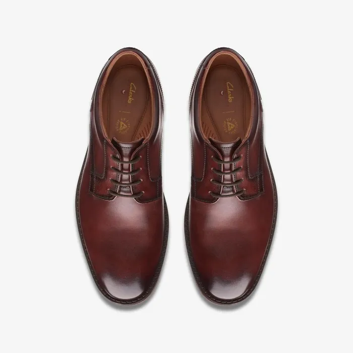 Un Hugh Lace Brown Leather Men Clarks Dress Shoes