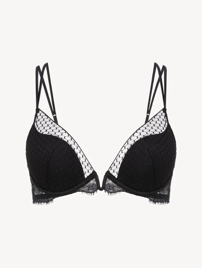 Underwired PushUp Bra With Leavers Lace Lingerie La Perla Padded