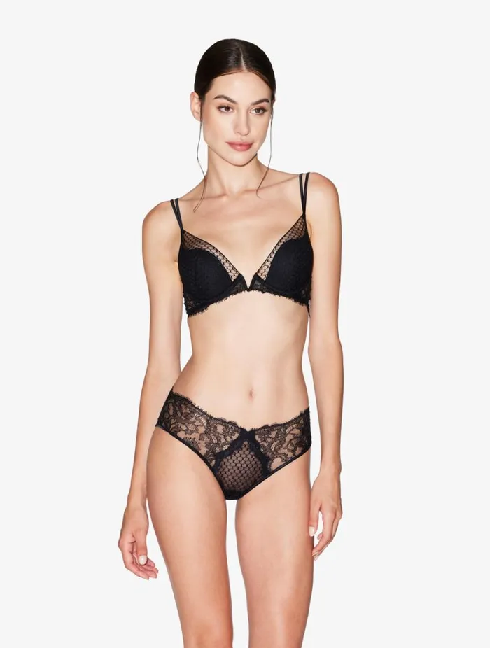 Underwired PushUp Bra With Leavers Lace Lingerie La Perla Padded
