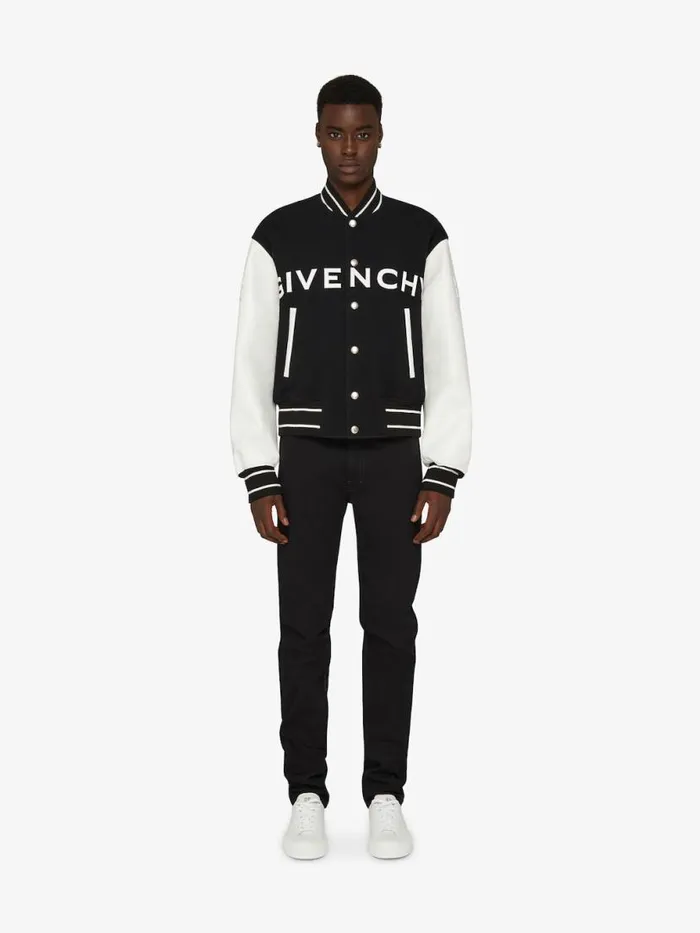 Varsity Jacket In Wool And Leather Blackwhite Men Givenchy Coats and Jackets