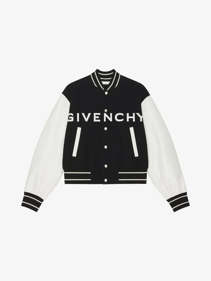 Varsity Jacket In Wool And Leather Blackwhite Men Givenchy Coats and Jackets