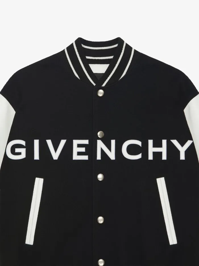 Varsity Jacket In Wool And Leather Blackwhite Men Givenchy Coats and Jackets