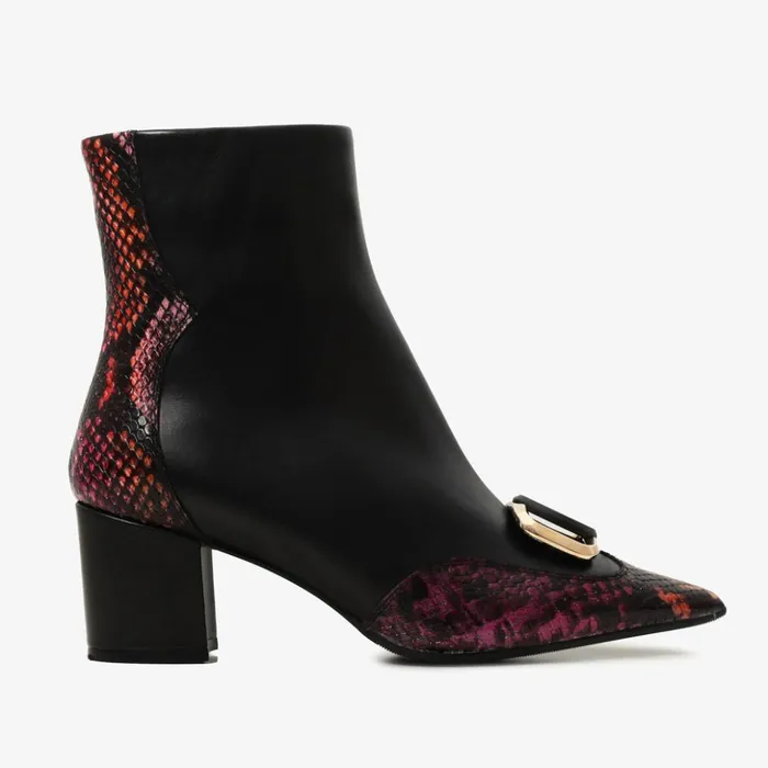 Vinci Leather Boots and Booties Gray Black and Fuchsia Leather Block Heel Boot 8211 Women Vinci Leather Boots and Booties Gray Black and Fuchsia Leather Block Heel Boot 8211 Women