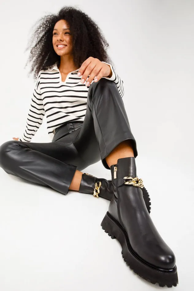 Vinci Leather Boots and Booties The Nassau Black Leather Ankle Boot 8211 Women