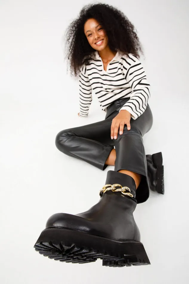 Vinci Leather Boots and Booties The Nassau Black Leather Ankle Boot 8211 Women