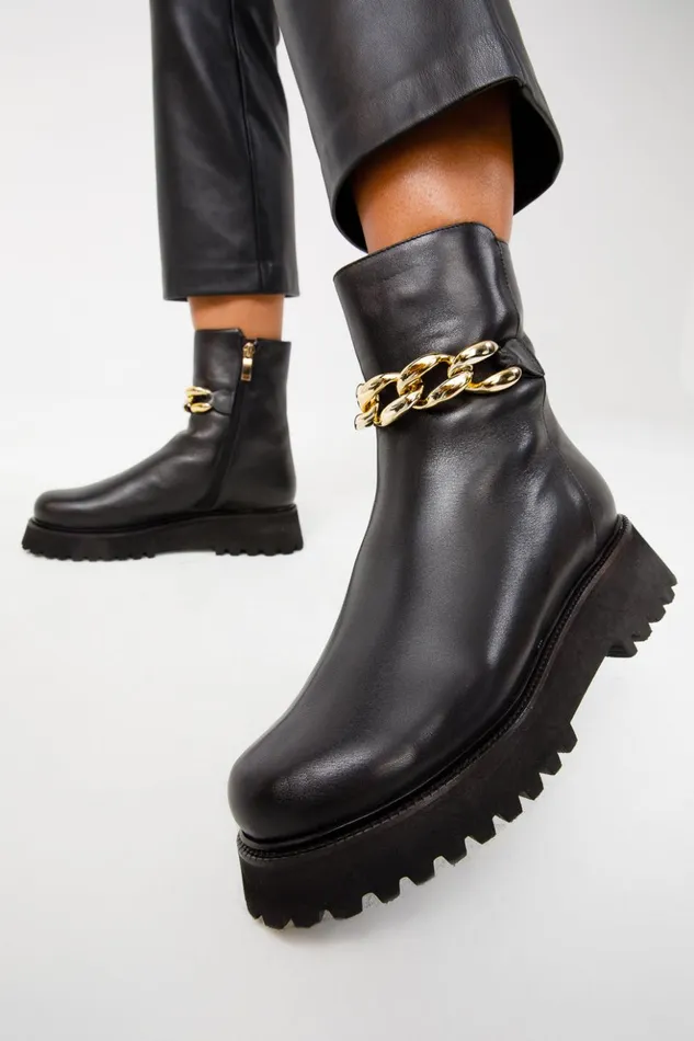 Vinci Leather Boots and Booties The Nassau Black Leather Ankle Boot 8211 Women