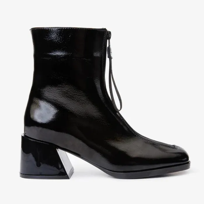 Vinci Leather Boots and Booties The Tackle Black Patent Leather Block Heel Boot 8211 Women Vinci Leather Boots and Booties The Tackle Black Patent Leather Block Heel Boot 8211 Women