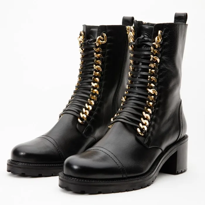 Vinci Leather Boots and Booties The Tuna Black Leather Mid Calf Boot 8211 Women