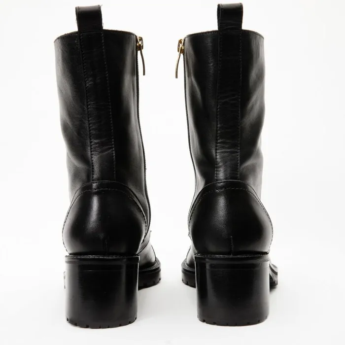 Vinci Leather Boots and Booties The Tuna Black Leather Mid Calf Boot 8211 Women