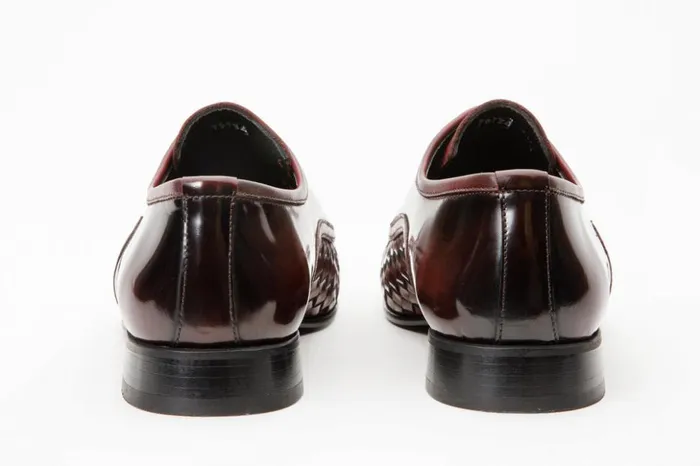 Vinci Leather Dress Shoes The Safaga Burgundy Woven Derby Shoe 8211 Men