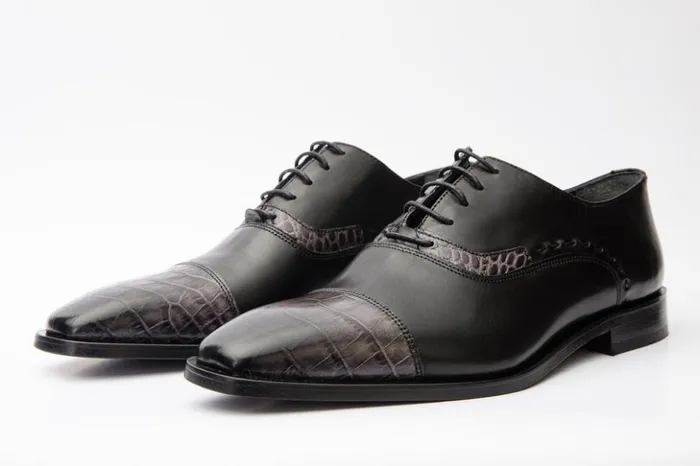 Vinci Leather Dress Shoes The Yukon Black Single Brogue Cap Toe Oxford Shoe 8211 Men