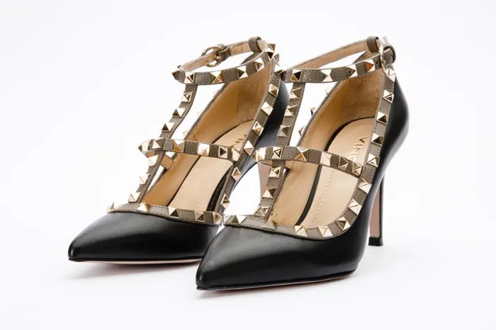 Vinci Leather Heels The Lulka Black Spike Leather Pump Shoe 8211 Women