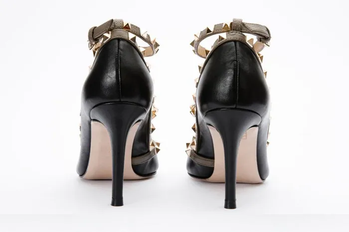 Vinci Leather Heels The Lulka Black Spike Leather Pump Shoe 8211 Women
