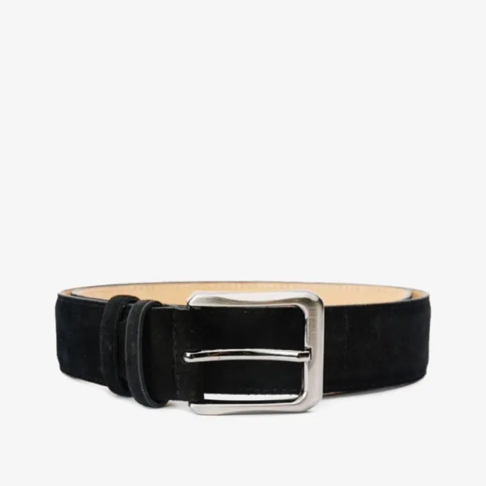 Vinci Leather Leather Belts The Bari Black Suede Leather Belt 8211 Men