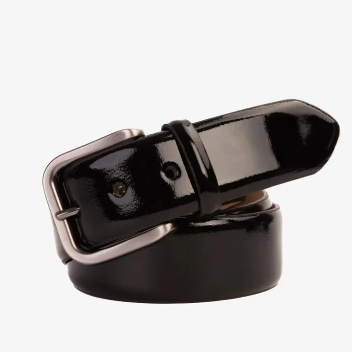 Vinci Leather Leather Belts The Royal Hand Craft Black Patent Leather Belt 8211 Men
