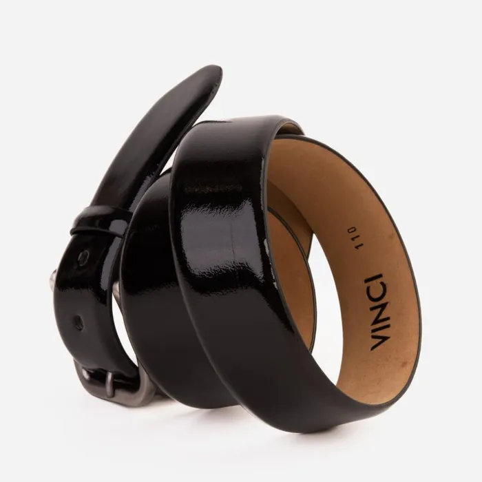 Vinci Leather Leather Belts The Royal Hand Craft Black Patent Leather Belt 8211 Men