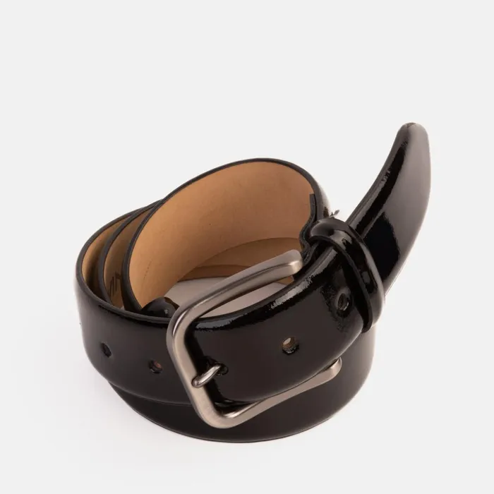 Vinci Leather Leather Belts The Royal Hand Craft Black Patent Leather Belt 8211 Men