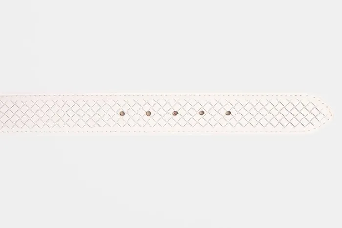 Vinci Leather Leather Belts The Turan White Woven Leather Belt 8211 Men