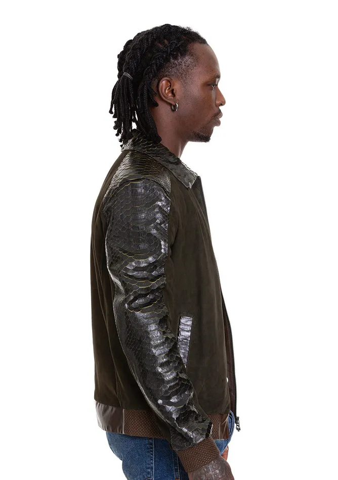 Vinci Leather Leather Jackets The Albendin Green Leather Jacket 8211 Men