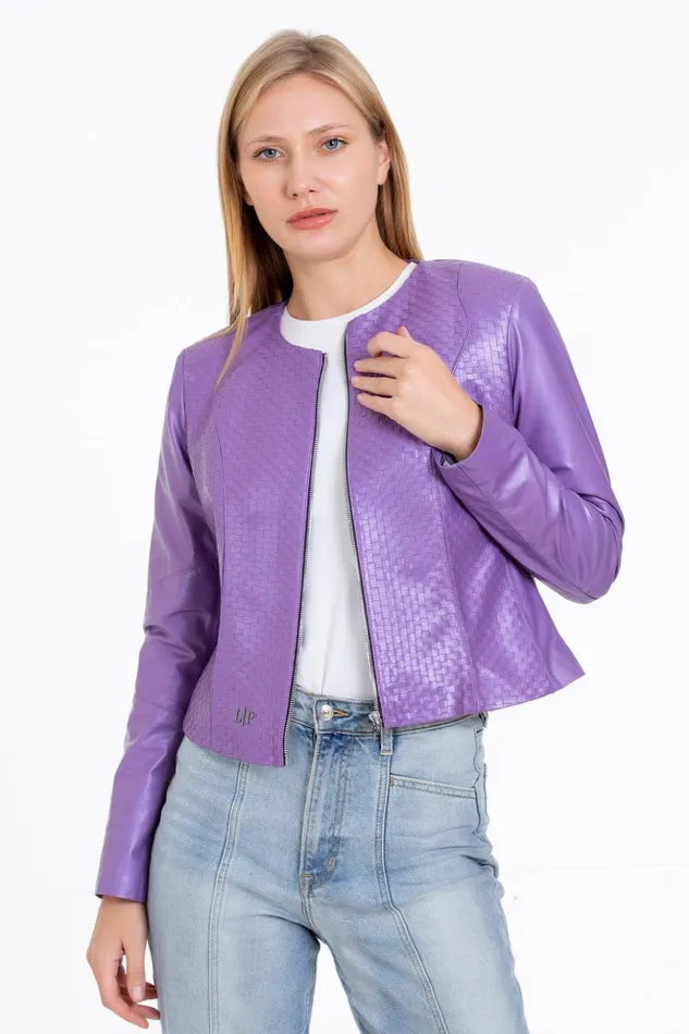 Vinci Leather Leather Jackets The Havnen Lilac Leather Jacket 8211 Women