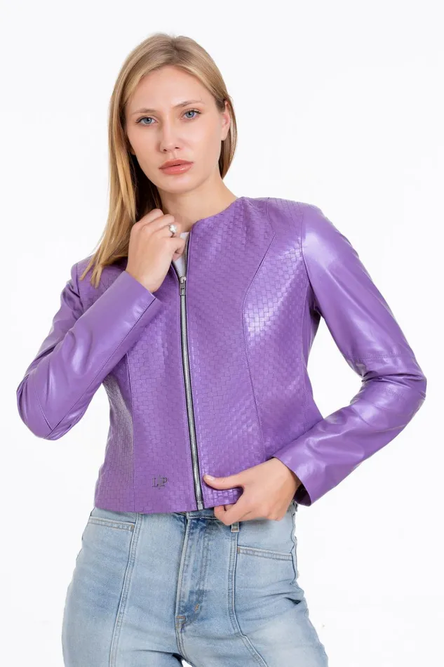 Vinci Leather Leather Jackets The Havnen Lilac Leather Jacket 8211 Women