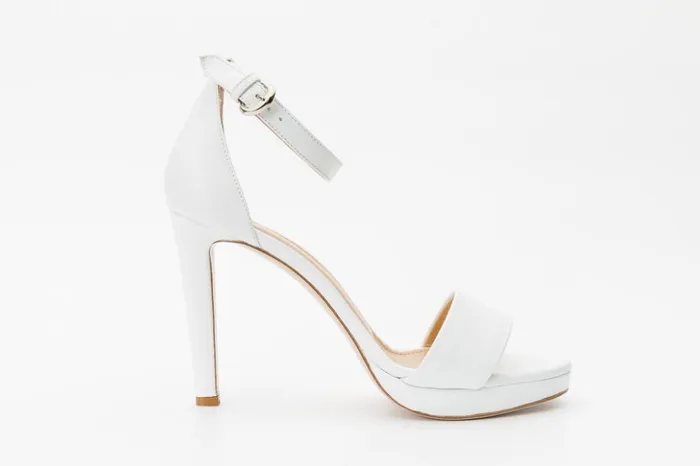 Vinci Leather Sandals The Aksu White Leather Ankle Strap Sandal 8211 Women