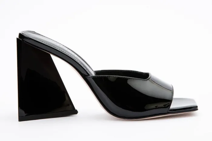 Vinci Leather Sandals The Butterfly Block Heel Black Patent Leather Sandal 8211 Women