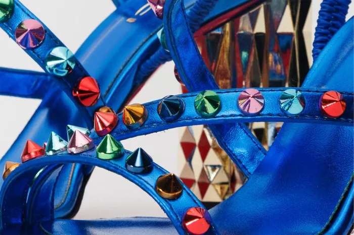 Vinci Leather Sandals The Caris Sax Blue Block Heel Spike Leather Sandal 8211 Women