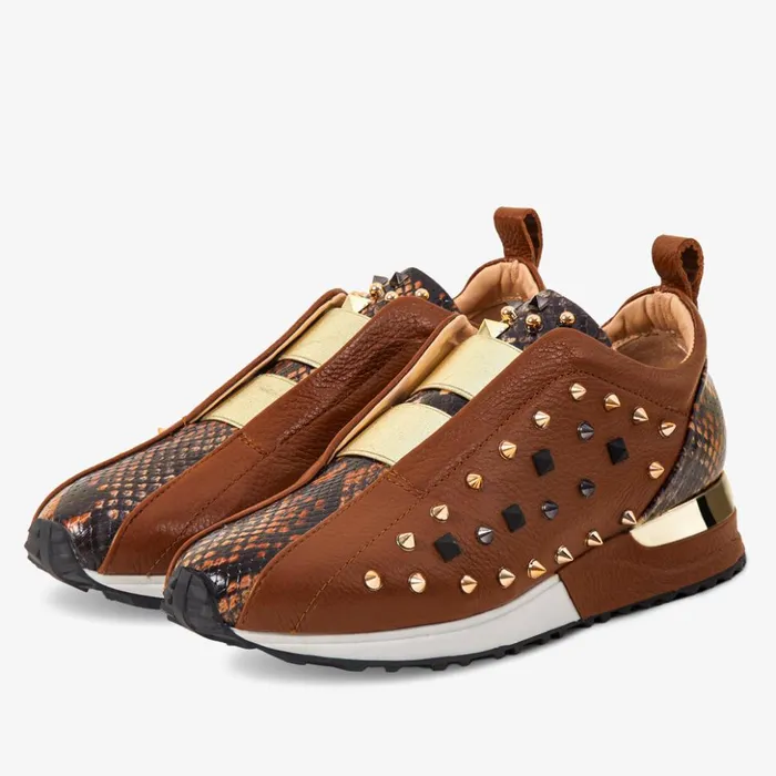 Vinci Leather Sneakers The Infanta Tan Spike Leather Sneaker Limited Edition 8211 Women