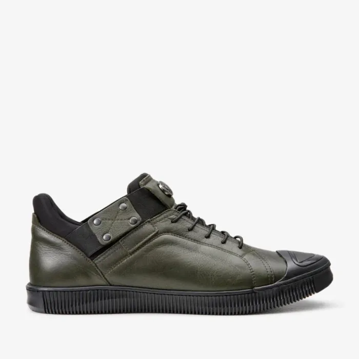 Vinci Leather Sneakers The Mumbai Green Leather Sneaker 8211 Men