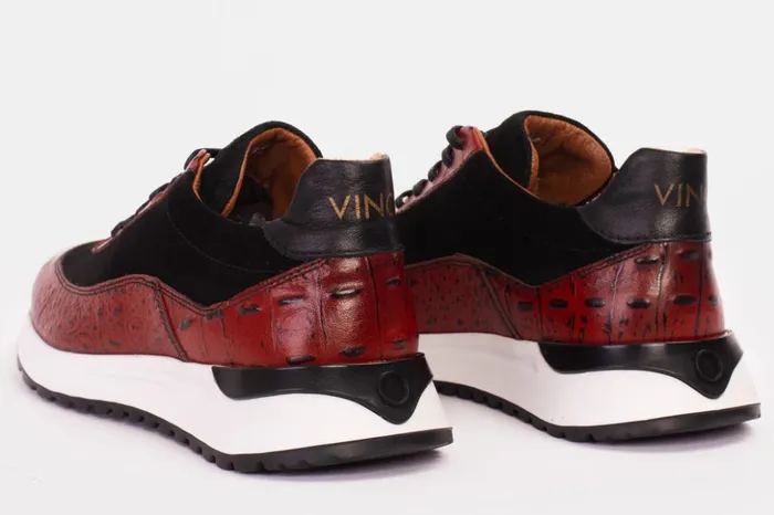 Vinci Leather Sneakers The Savamala Burgundy Leather Sneaker 8211 Men