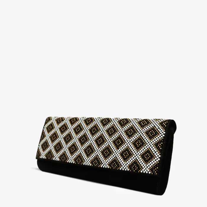 Vinci Leather Women Bags The Nampula Black Glitter Suede Leather Clutch 8211 Women