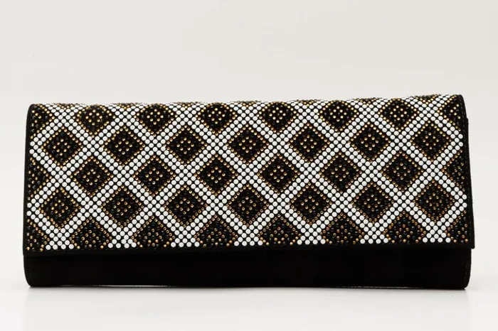 Vinci Leather Women Bags The Nampula Black Glitter Suede Leather Clutch 8211 Women
