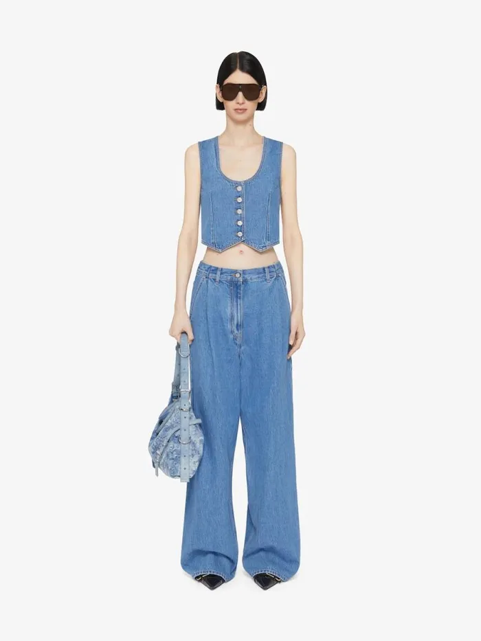 Voyou Waistcoat In Denim Deep Blue Women Givenchy Tops and Shirts