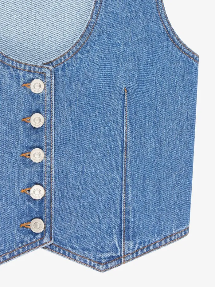 Voyou Waistcoat In Denim Deep Blue Women Givenchy Tops and Shirts