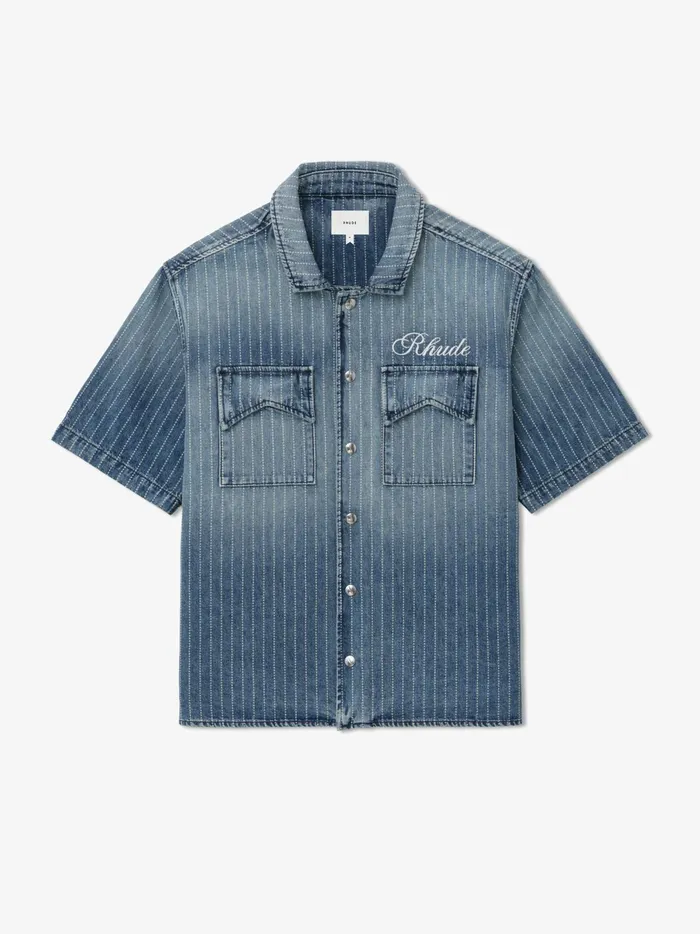 WABASH DENIM SNAP SHIRT Men Rhude Denim