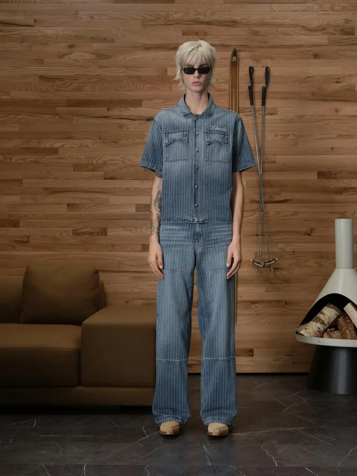 WABASH DENIM SNAP SHIRT Men Rhude Denim